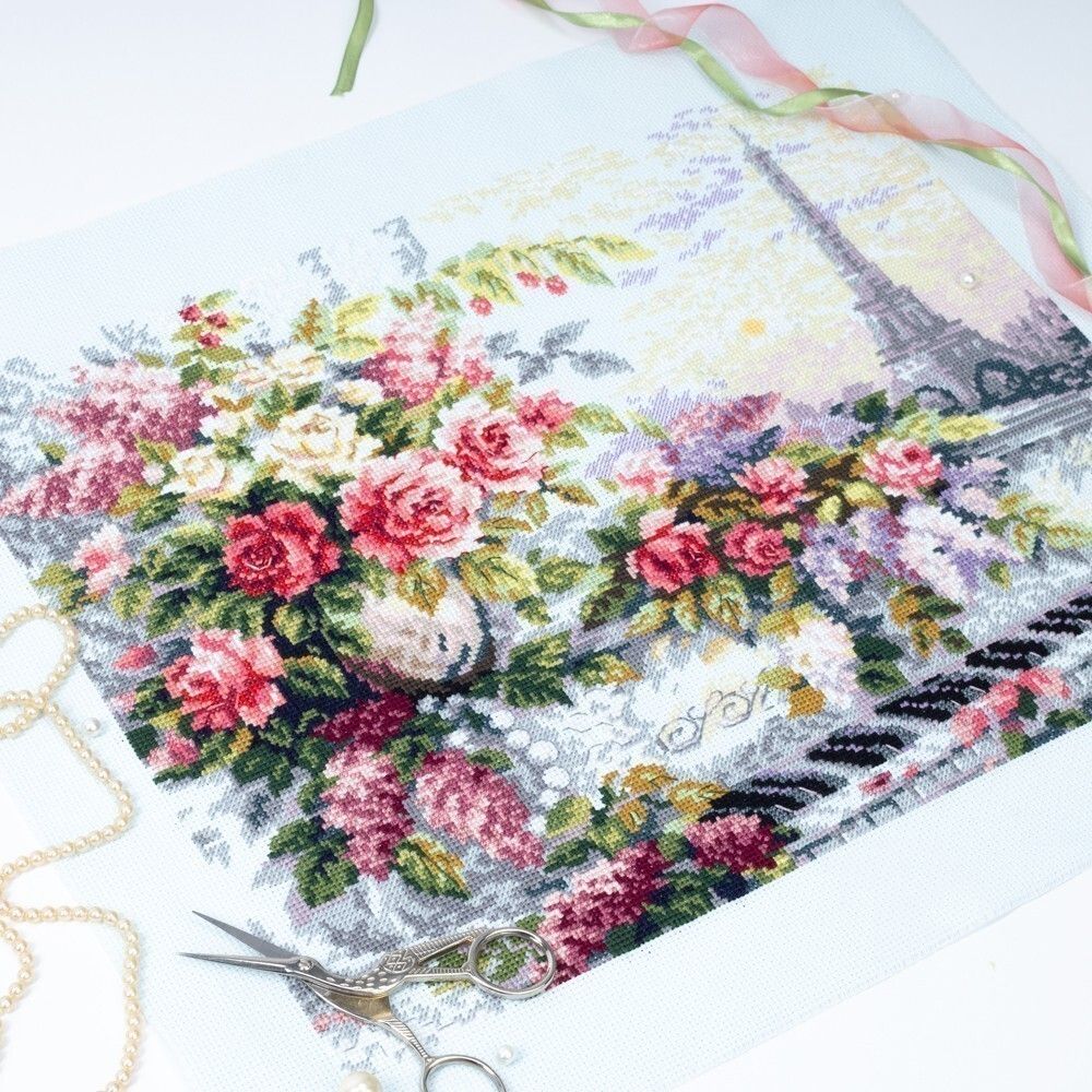 Набор для вышивания нитками Чудесная игла Premium, Мелодии Парижа 40х31 см