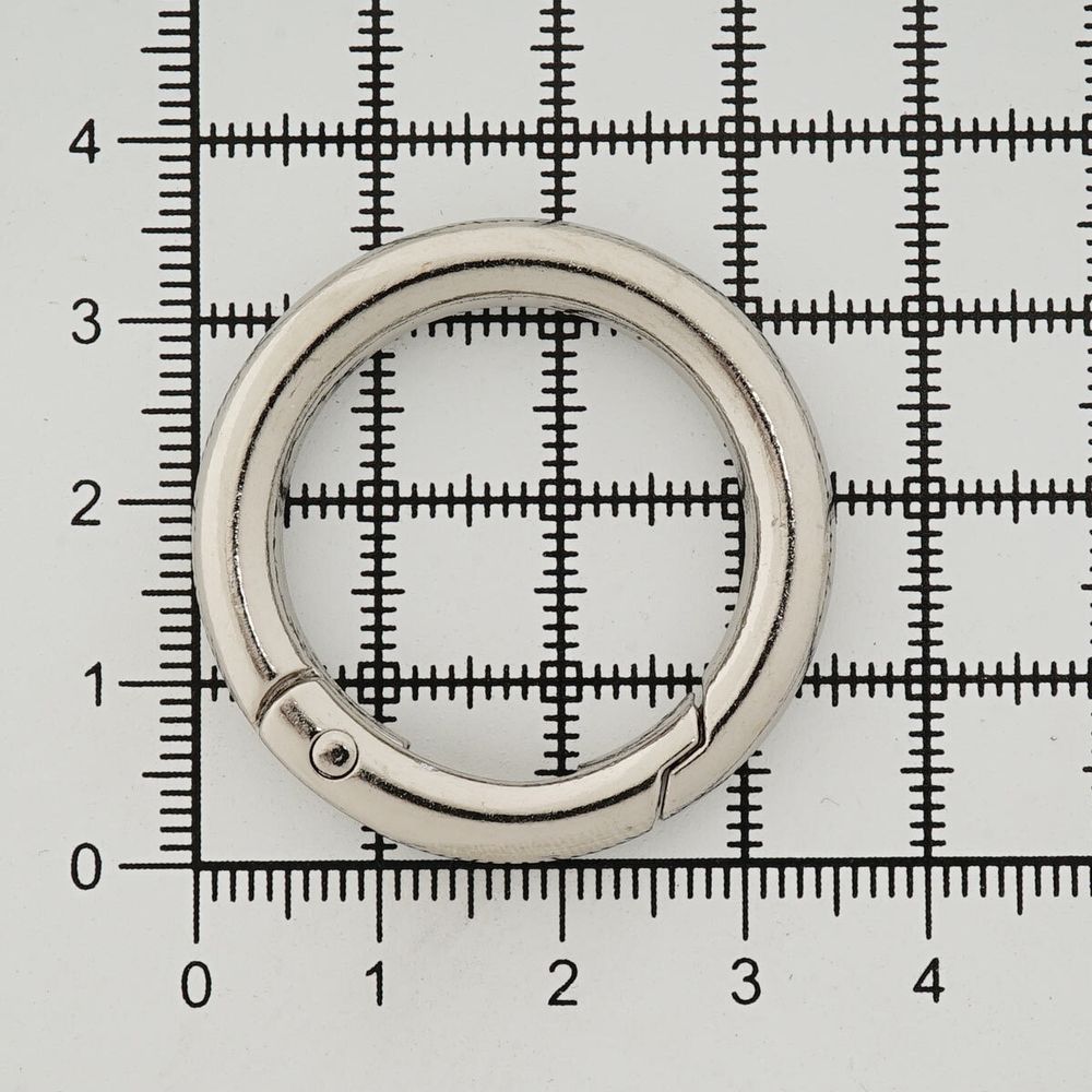 Карабин металл кольцо 25.0 мм (35х35 мм), никель, 10 шт