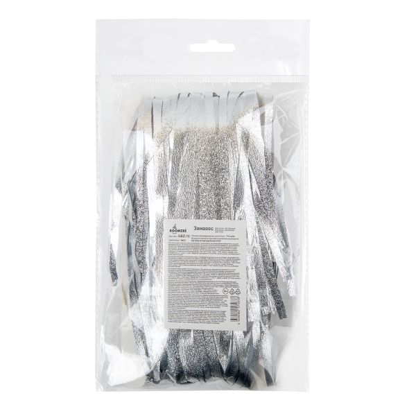 Занавес праздничный Дождик 100х200 см, 02-серебристый, матовый, Boomzee GBZ-10