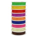 Нитки силиконовые для бисера, 0,6 мм, 25 м, ассорти, 10 катушек