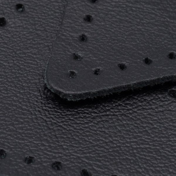 Заплатки пришивные из кожи, треугольник равносторонний 6см с перфорацией, 2 шт, 100% кожа, 01 черный, 9116