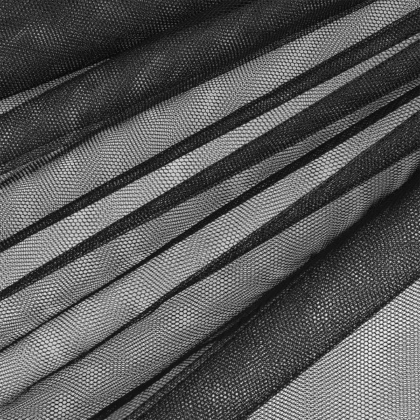 Фатин стрейч крупная сетка 160 см / 3 метра, TBY.ST.160.BL-3, цв.черный