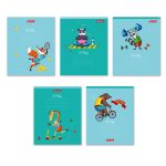 Тетрадь ученическая школьная A5+ 18 л. на скобе, 20 шт, клетка, 000367 Спортландия, Светоч 18ТСКд5_1_3_1