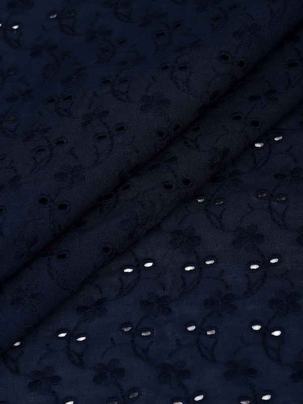 Ткань шитьё (прошва) 100 г/м², 150 см / 2 метра, TBY.Emb.8067.16, 16 т.синий