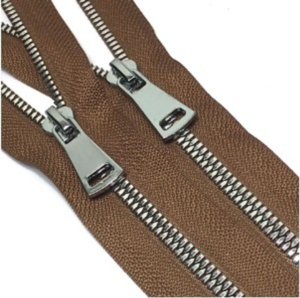 Молния трактор Т5 (5 мм) 2 зам., разъем., 75 см, никель, цв. D033 карамель, Mzipp Premium, 1 шт Молния трактор Т5 (5 мм) 2 зам., разъем., 75 см, никель, цв. D033 карамель, Mzipp Premium, 1 шт