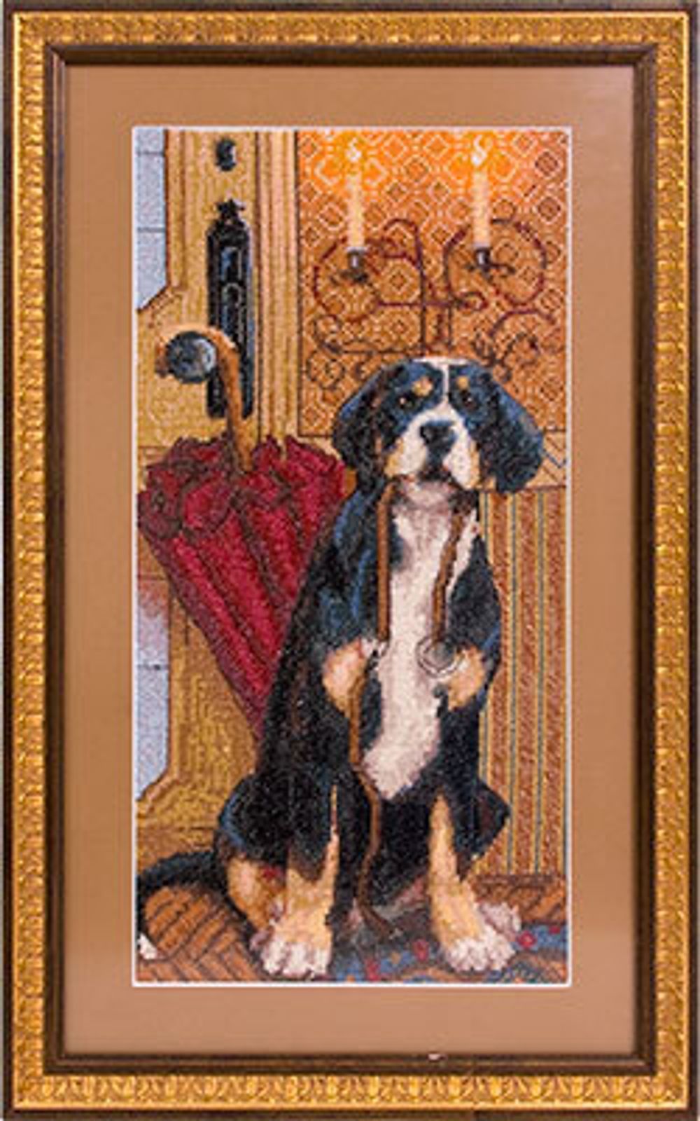 Набор для вышивания нитками Panna, В ожидании прогулки, 20,5х39 см