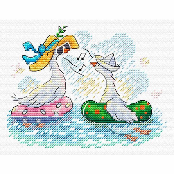 Набор для вышивания нитками МП Студия, На море, 10х13 см