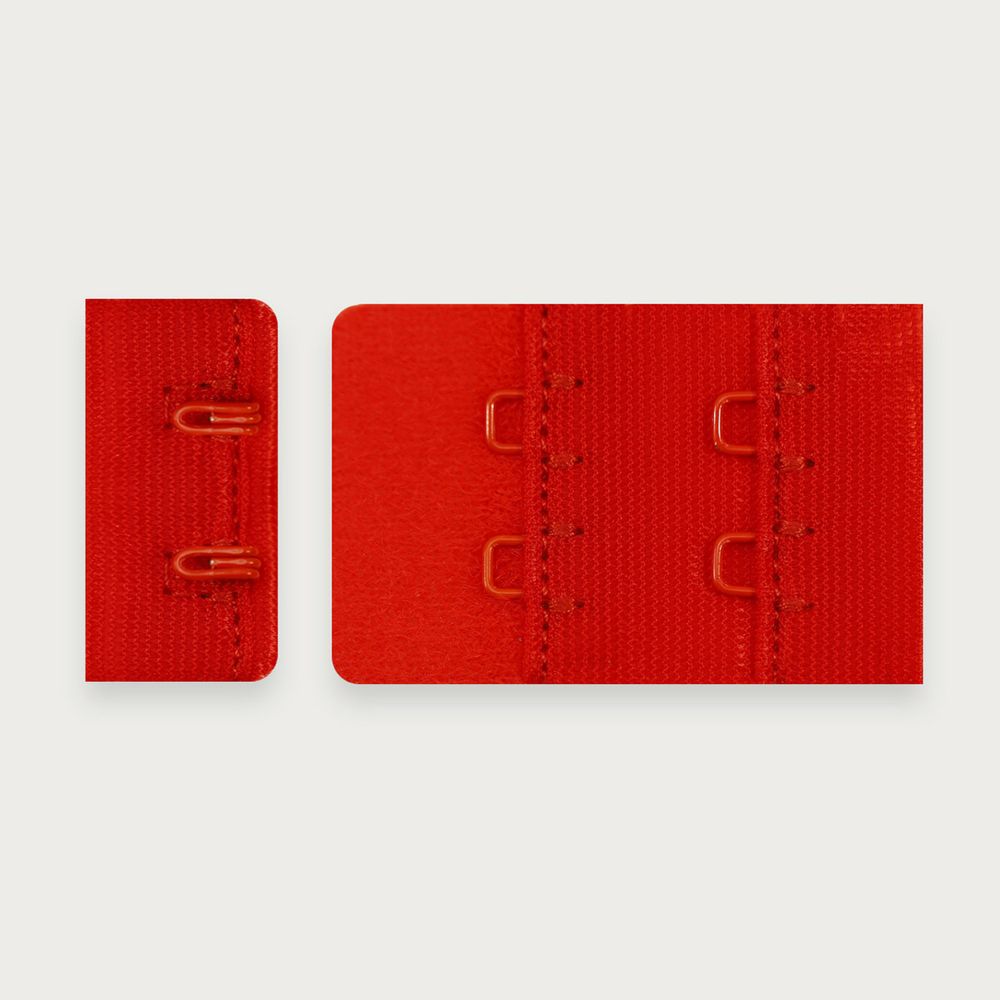 Застежки для бюстгальтера текстильные 2х2, 28 мм, 25 шт, 100 красный, Arta