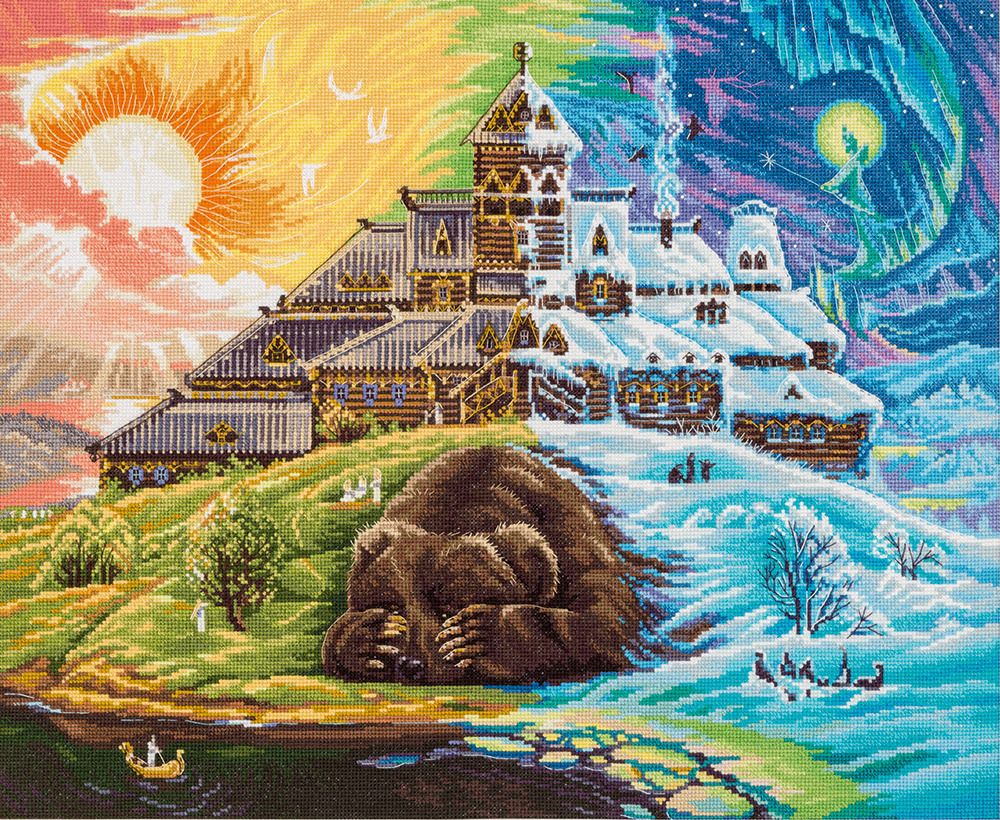 Набор для вышивания нитками Panna, Золотая серия, Пробуждение, 44,5х36,5 см