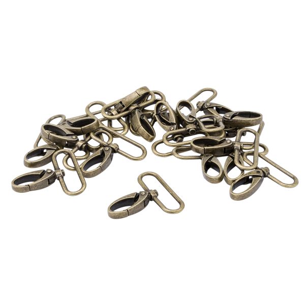 Карабин металл 40 мм (48х52 мм), цв.латунь, 20 шт