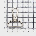 Карабин металл 25.0 мм (40х30 мм), цв.никель, 20 шт