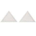 Заплатки пришивные из кожи, треугольник равнобедр., стор. 5см, с перфорацией, 2 шт, 100% кожа, 08 белый, 9901