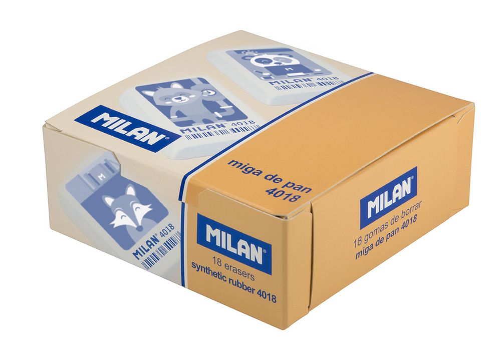 Ластик с рисунком 4018 5.2х3.5х1.3 см, 18 шт, CMM4018 Звери, Milan