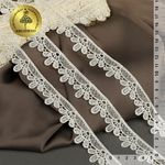 Кружево гипюр (плетёное) 25 мм, диз.2504 цв.F102 молочный уп.13.71м, Kruzhevo