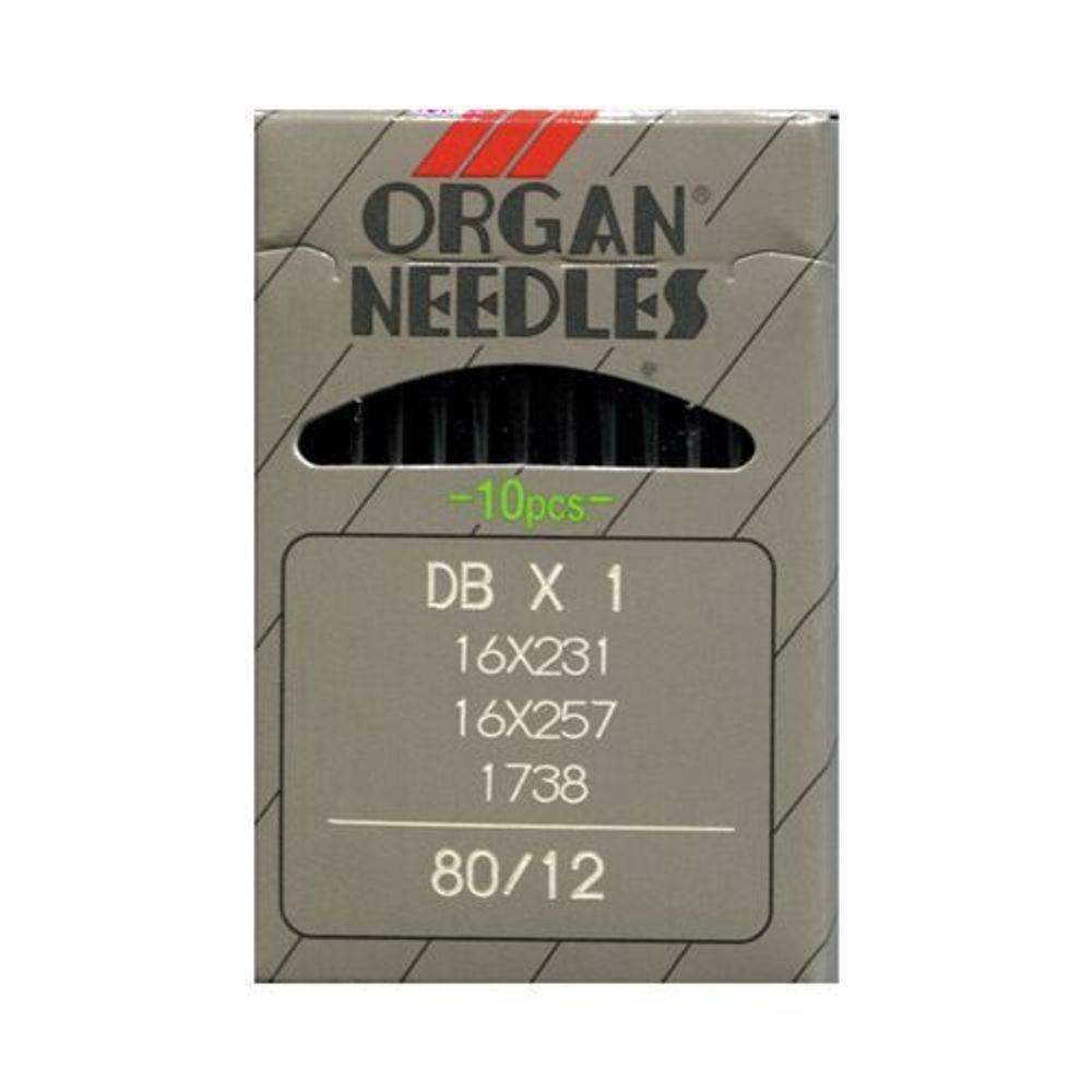 Иглы для прямострочных промышленных швейных машин Organ DBx1 № 80, 10 игл