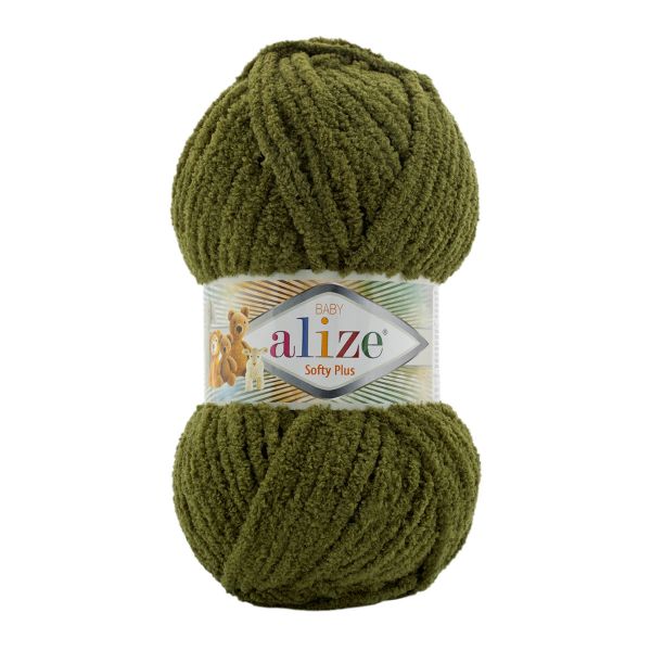 Пряжа Alize (Ализе) Softy Plus / уп.5 мот. по 100 г, 120м, 620 хаки