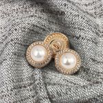 Пуговицы металлические на ножке 36L-23 мм, С-MP15 цв.золото/перламутр, 10 шт