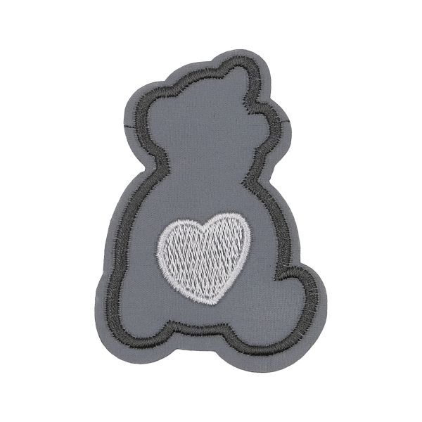 Термоаппликация светоотражающая Мишка с сердцем, 70х50 мм, LA424, 3 шт