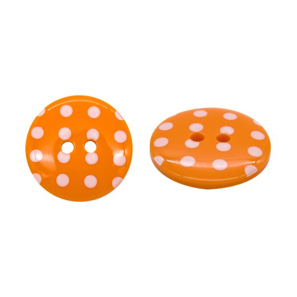 Пуговицы 2 прокола, Горошек 36L (331 оранжевый), 36 шт
