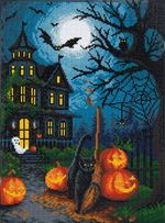 Алмазная (кристальная) мозаика Фрея ALDD-260, на подрамнике Хэллоуин (со светодиодами), 30х40 см