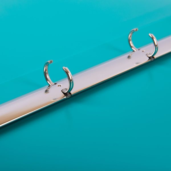 Папка-портфолио на 4 кольцах 700 мкр. 25 мм, песок, 1 шт, A4, бирюзовый LKP-032, Лео