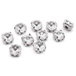 Хрустальные стразы в цапах круглой формы, белый 8 мм, 10 шт. Astra&Craft, РЦ001НН8