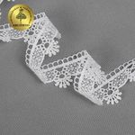 Кружево гипюр (плетёное) 25 мм / 13.71 метров, TBY.3058A, цв.1 белый