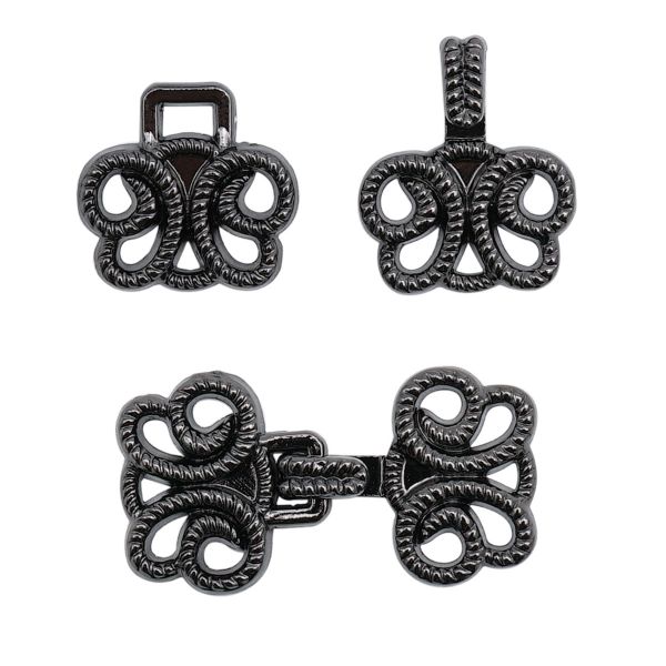 Крючки пришивные декоративные 25х14 мм, pewter, 10 шт