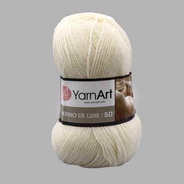 Пряжа YarnArt (ЯрнАрт) Merino de Lux / уп.5 мот. по 100 г, 280м, 502 молочный