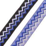 Лента (тесьма) жаккардовая 20.0 мм / 10±0.5 метров, Зигзаг 20278 V2 черный/синий