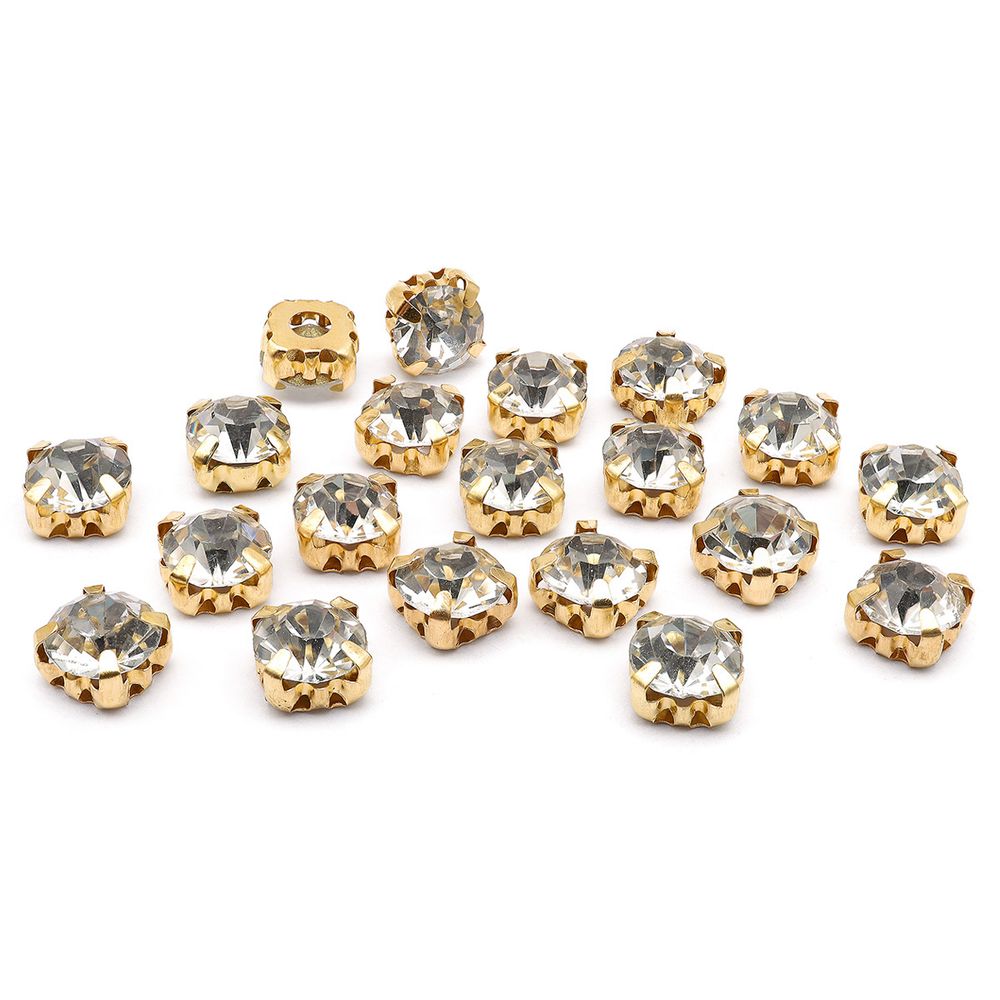 Хрустальные стразы в цапах/золото, 8мм, 20 шт/упак, Astra&Craft (01 прозрачный), 4AR167/168