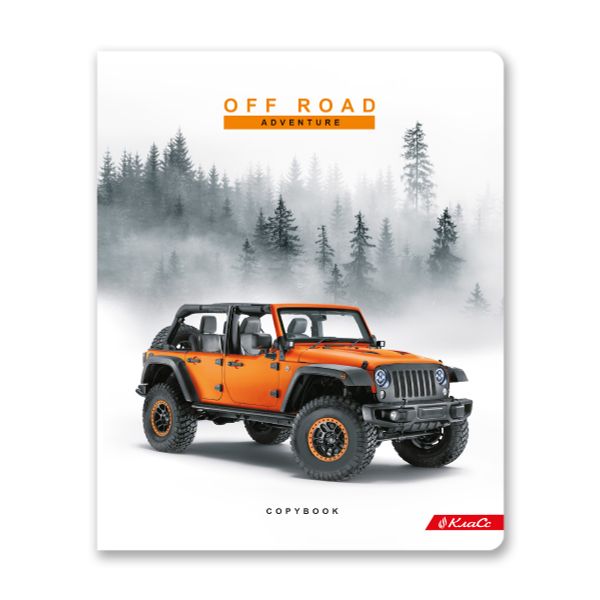 Тетрадь ученическая общая, глянцевая ламинация, A5+ 96 л. на скобе, белизна 100%, 5 шт, клетка, 000345 Джипы, Светоч 96ТСК5_3_3_1