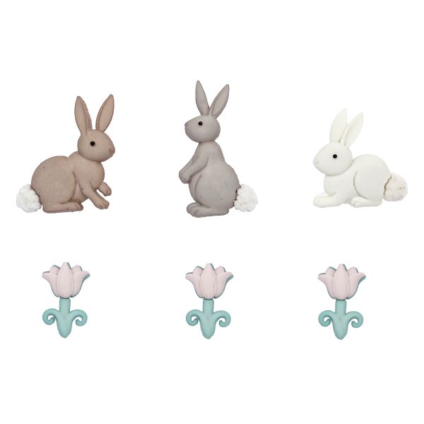 Украшения декоративные пуговицы Фигурки Прыгающие зайчики. Dress it Up 10275