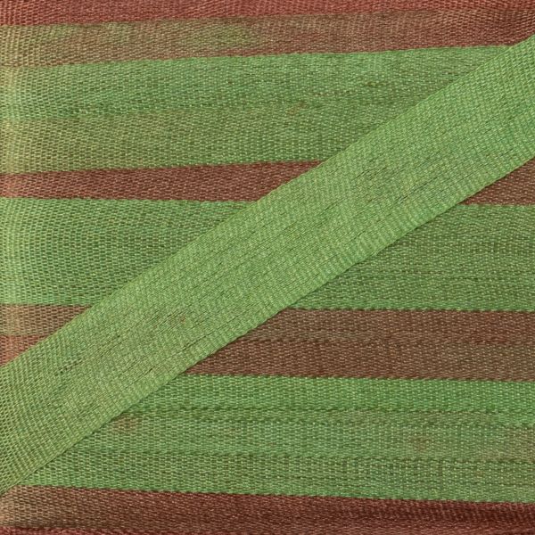 Лента (тесьма) шелковая 7.0 мм / 45.5±0.5 метров, M108 зеленый/св. коричневый, Gamma SRM-7