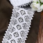 Кружево вязаное (тесьма) 75 мм, цв.белый, уп.10 м, Kruzhevo