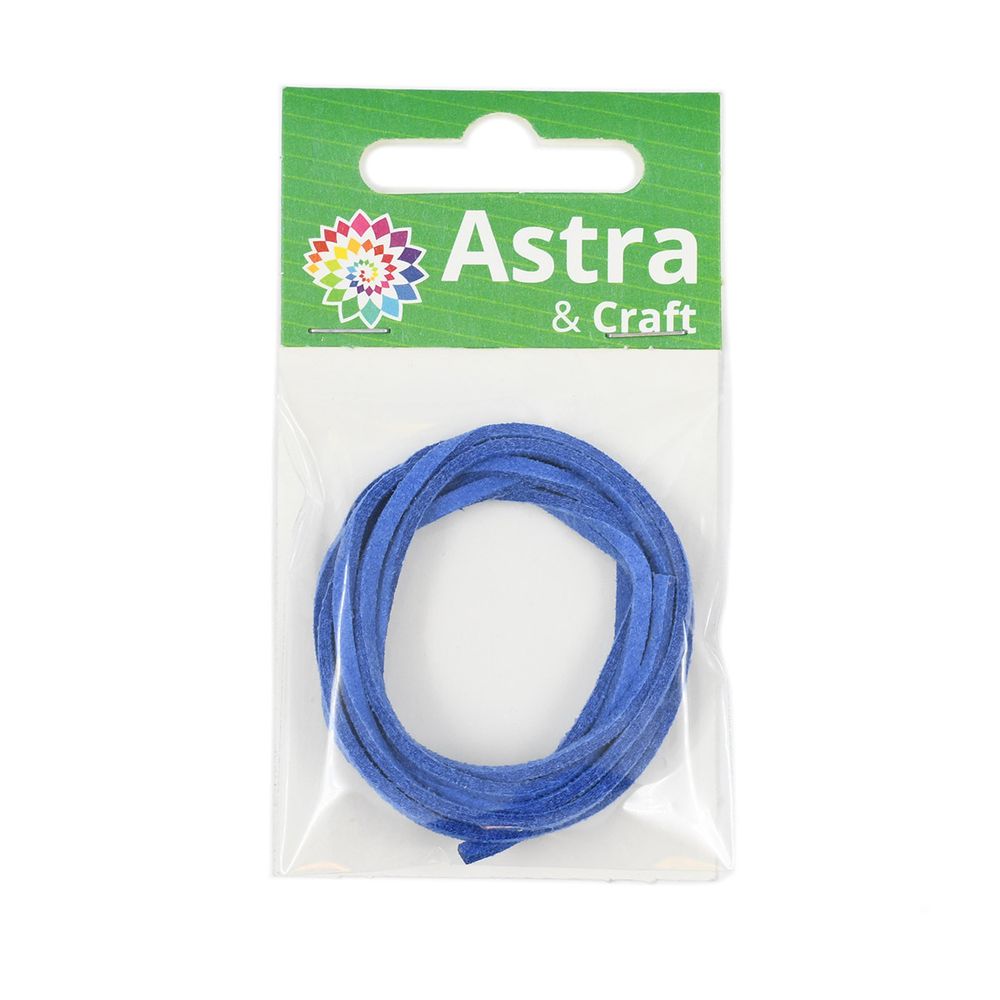 Шнур замша искусственная ⌀3.0 мм / 1 метр, 083 синий