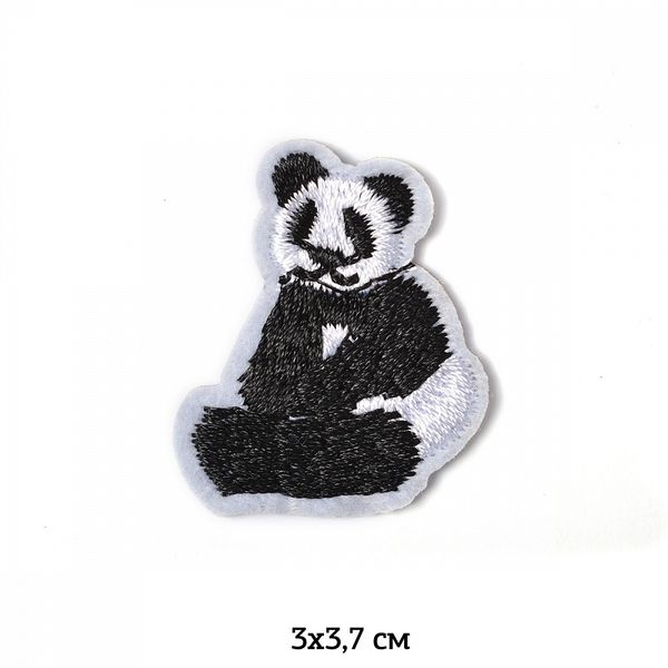 Термоаппликация вышитая Панда 3х3,7см, 10 шт