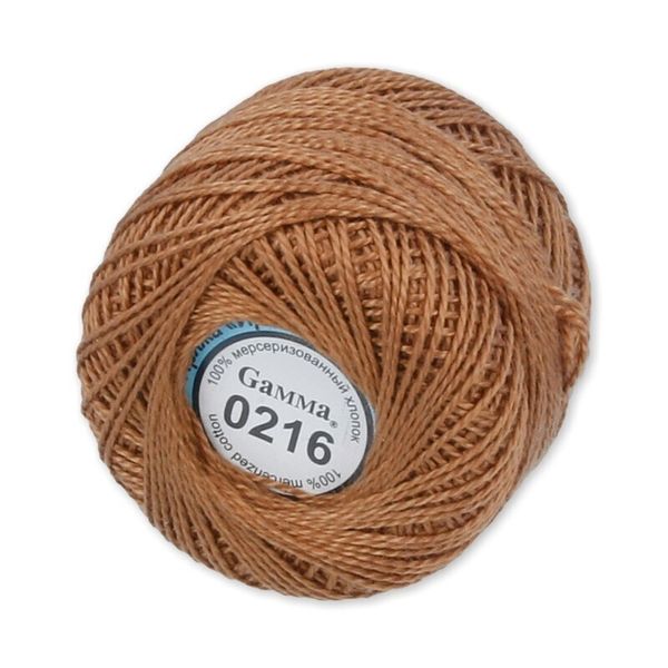 Пряжа нитки Ирис / уп.10 мот. по 10г, 82м, 0216 св.коричневый, Gamma