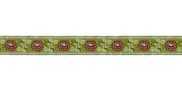Лента (тесьма) жаккардовая 16.0 мм / 10±0.5 метров, зеленый, Gamma DBTRJ-84
