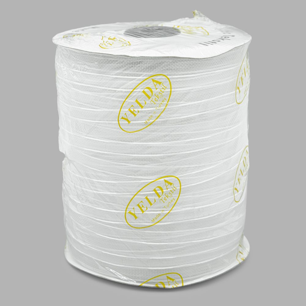 Лента (тесьма) шторная: сборка параллельная нефикс. 25 мм / 100 метров, (1 ряд петель, 2 шнура), капрон