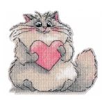 Набор для вышивания нитками Овен, Магнит. Котик. 9,6х9,1см