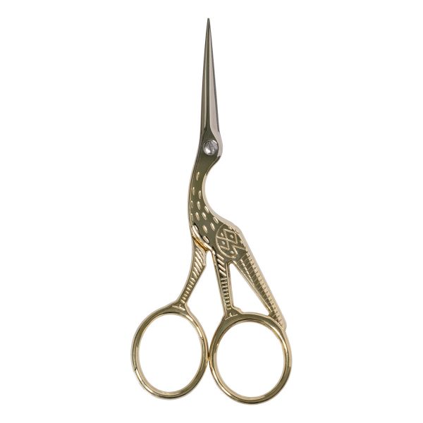 Ножницы рукодельные для вышивки цапельки 11.7 см, золото, Gamma G-913