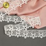 Кружево гипюр (плетёное) 32 мм, 0107 цв.01 белый уп.13,7м, Kruzhevo