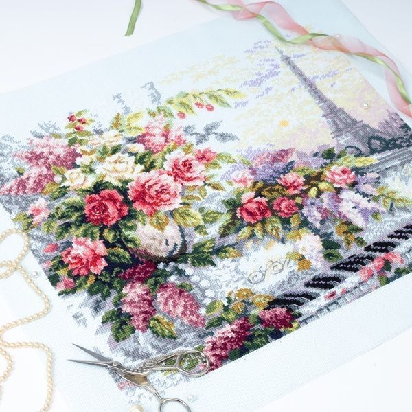 Набор для вышивания нитками Чудесная игла Premium, Мелодии Парижа 40х31 см