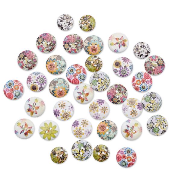 Украшения декоративные пуговицы деревянные Цветочки-лепесточки №6, 15-18 мм, 100 шт