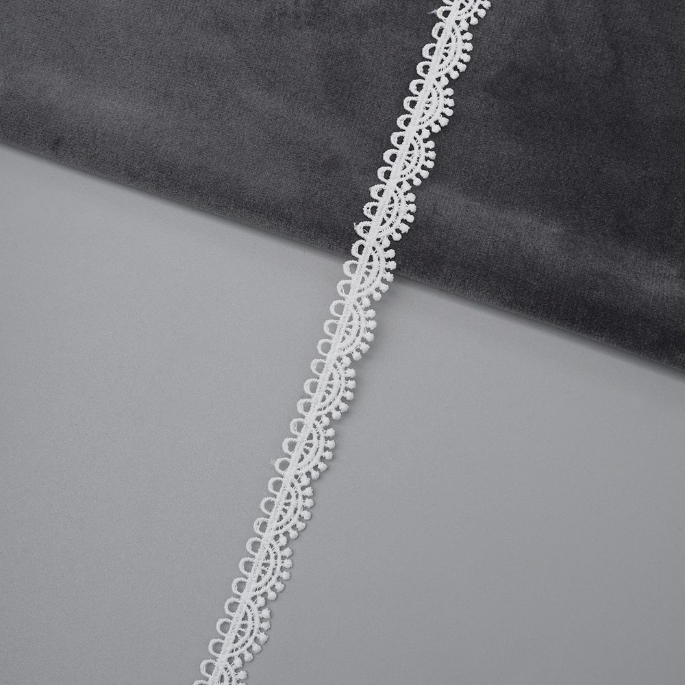 Кружево гипюр (плетёное) 12 мм, / 13.71 метра, белый