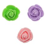 Цветочек-розочка из фоамирана 38 мм, микс №19, 3 цвета, 30 шт