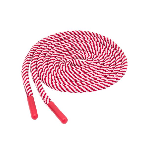 Шнурок круглый двухцветный ⌀5.0 мм / 135см, 1 шт, 06 красный/белый, 3AR2803