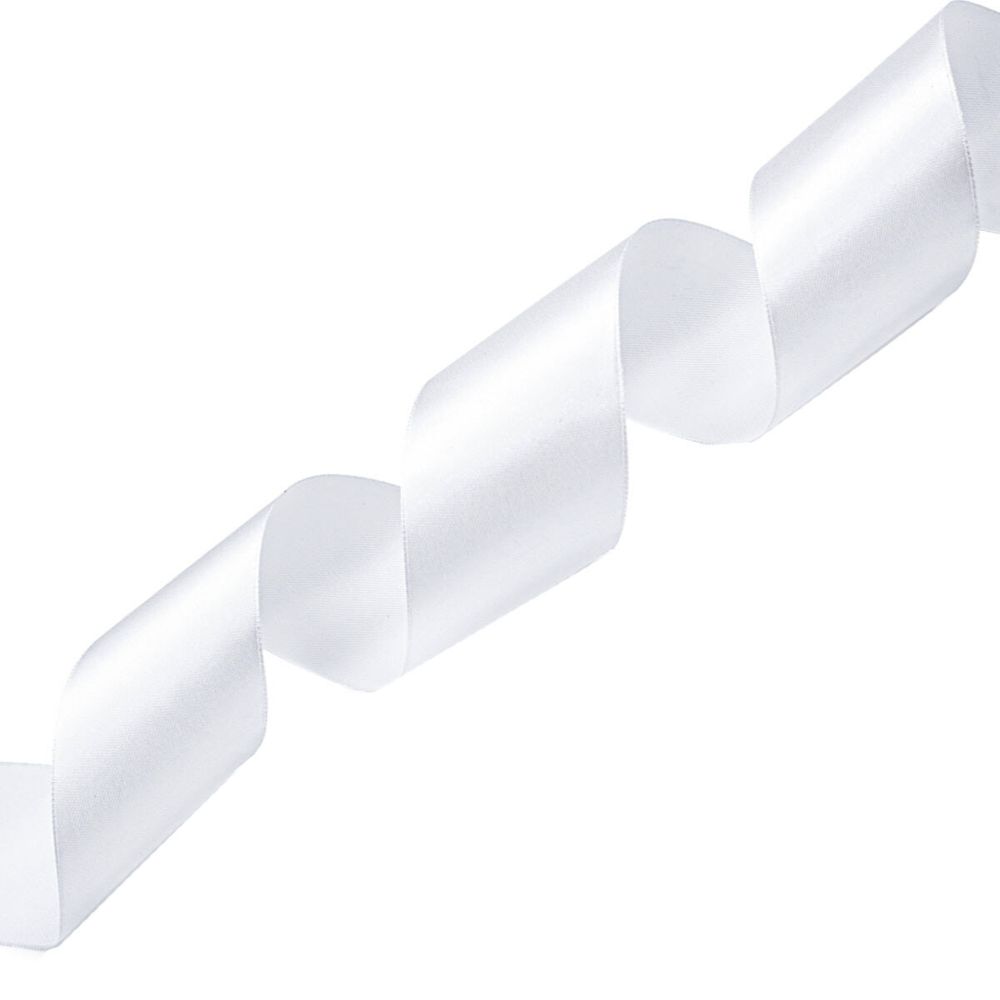 Лента атласная 1-сторонняя 50.0 мм / 22.86±1 метров, 001 белоснежный, Globus