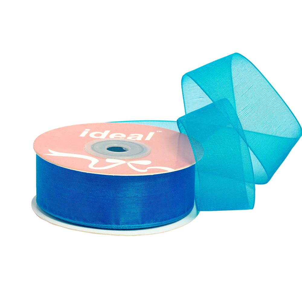 Лента капроновая (органза) 25.0 мм, 1036 бирюзовый, уп. 27,4 м